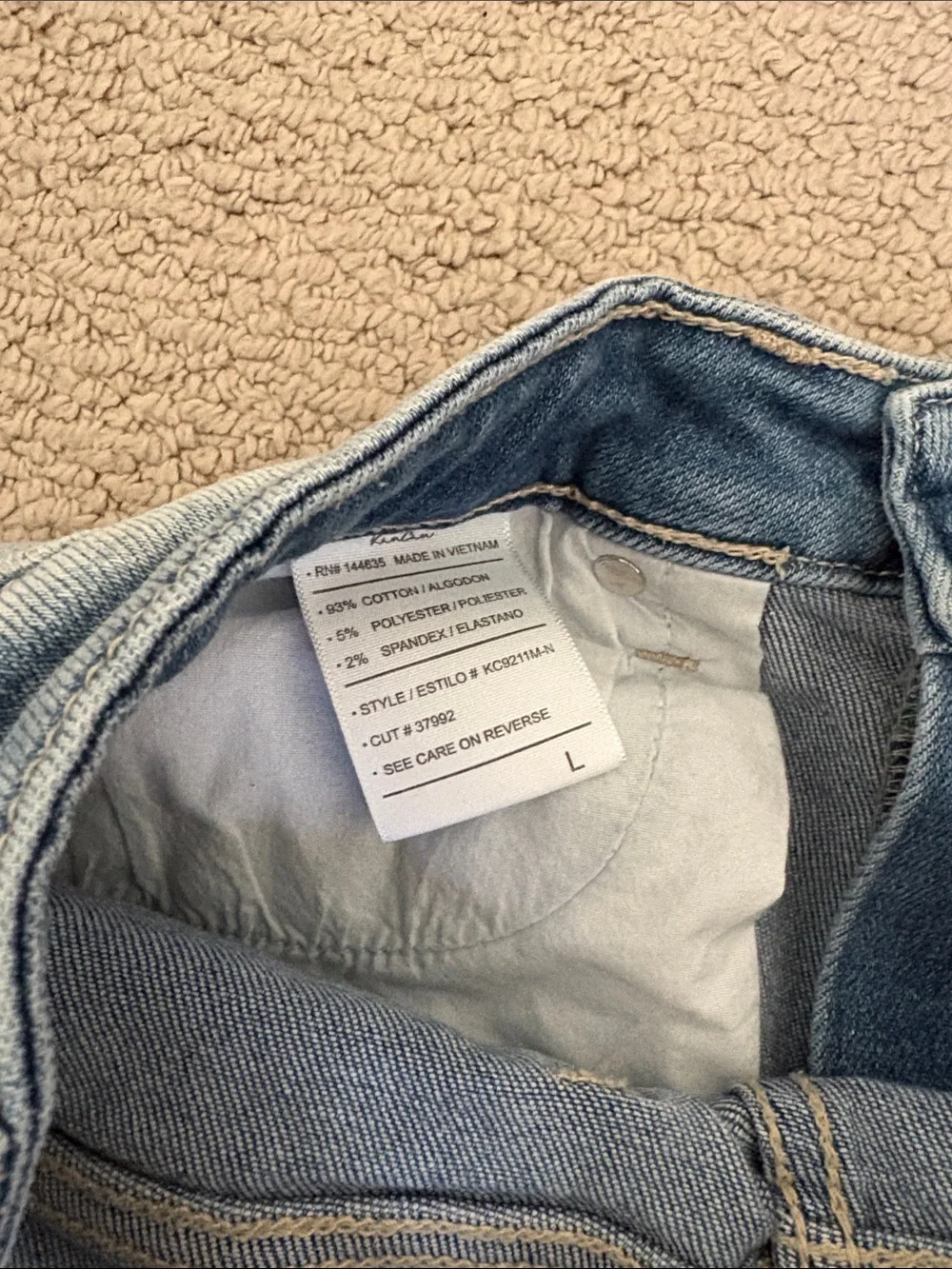 KanCan Light Blue Distressed High-Rise Denim Shorts
